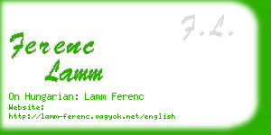 ferenc lamm business card